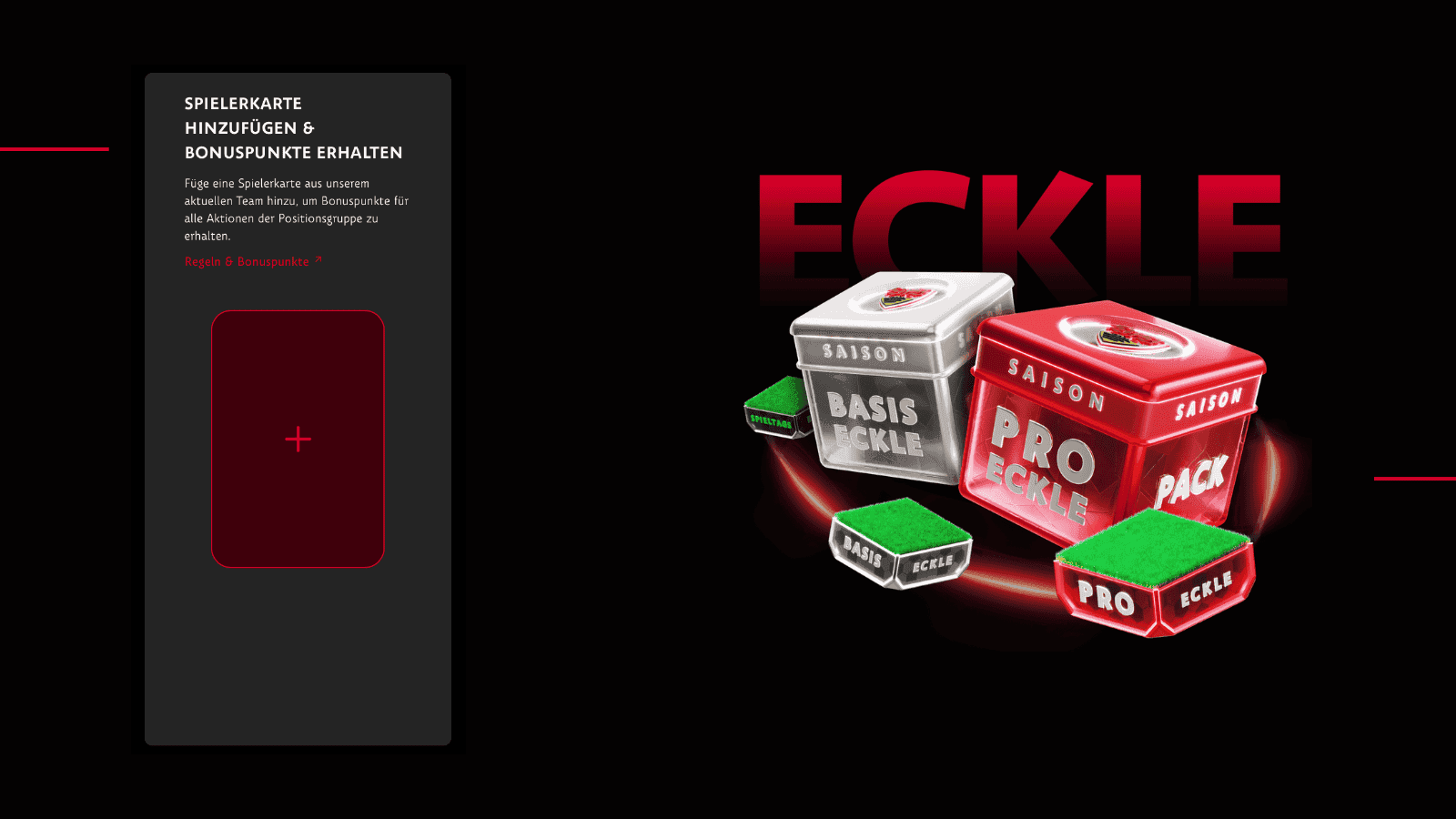 Jetzt neu bei Eckle: Spielerkarte platzieren und Bonuspunkte kassieren!